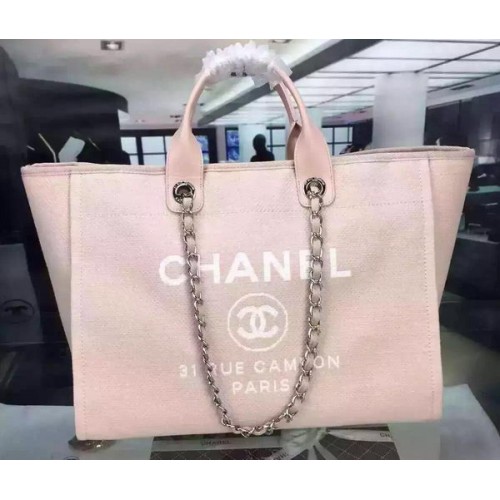 Голяма платнена чанта Chanel A1679 Розова