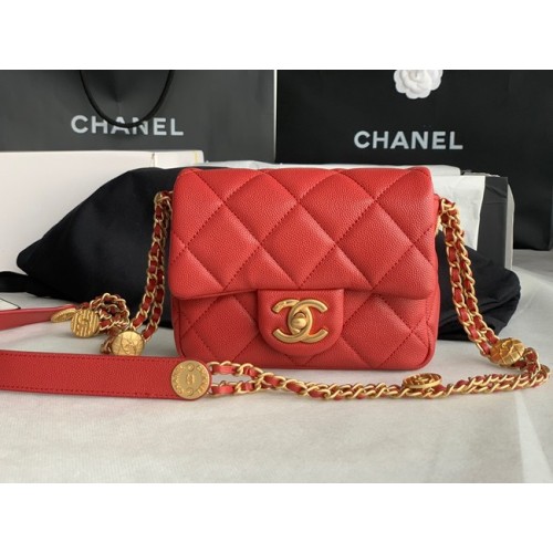 МИНИ ЧАНТА С КЛАПАН Chanel AS3368 Бордо