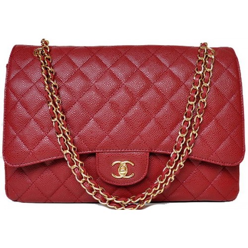 Chanel Maxi Quilted Classic Flap bag бордо Cannage Patterns A58601 злато