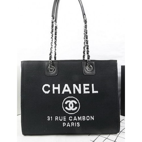 Пазарска чанта Chanel Medium Canvas Tote A67001 Черна