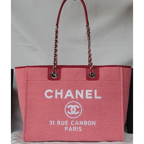 Пазарска чанта Chanel Medium Canvas Tote A67001 Розова