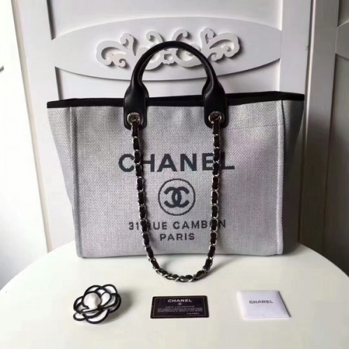 Пазарска чанта Chanel Medium Original Canvas от естествена кожа 66941J