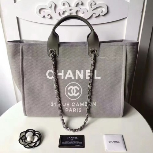 Пазарска чанта Chanel Medium Original Canvas от естествена кожа 66941L