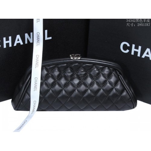 Чанта Chanel Mini Clutch от овча кожа A34342 черна