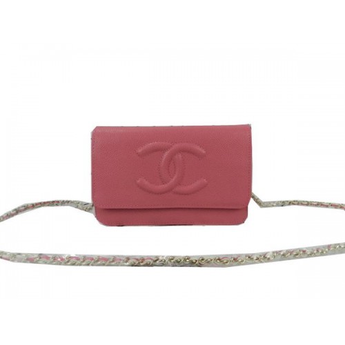 Chanel Original Cannage Patterns кожена мини чанта с капак CHA48654 розова