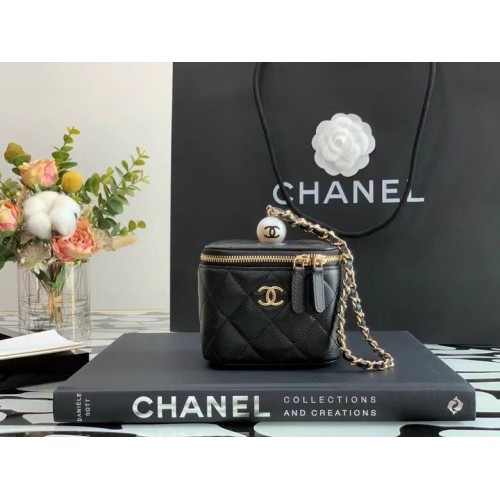 Козметична чанта Chanel Original Caviar от кожа AP2195 черна