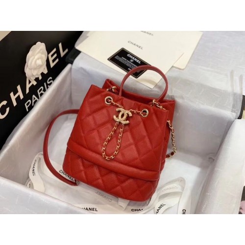Чанта Chanel Original Caviar Leather Sac Hobo 0894 Червена