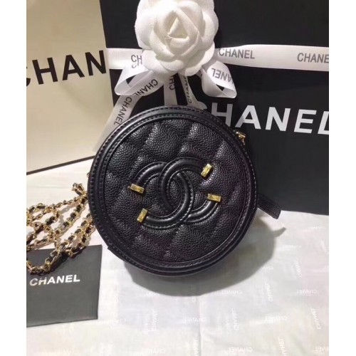 Оригинален клъч Chanel с верижка A81599 черен