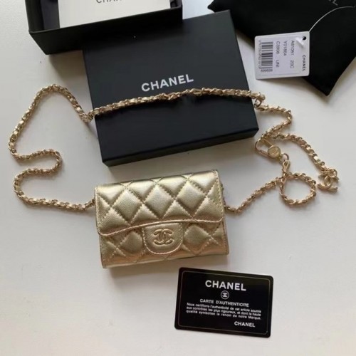 Chanel Original зърнеста телешка кожа джоб 81081 златист