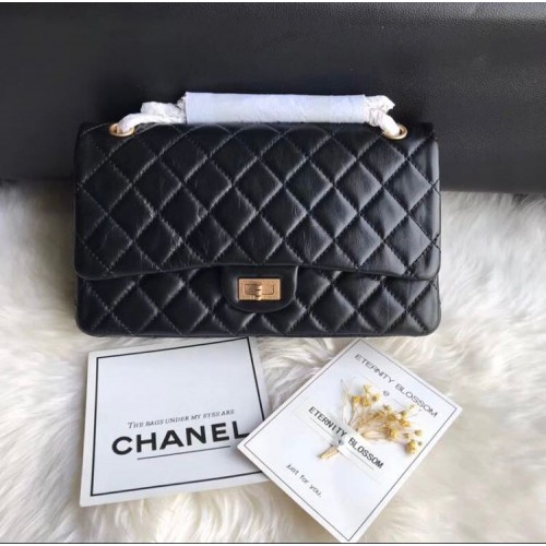 Оригинална кожена черна чанта Chanel CC7867 Златна