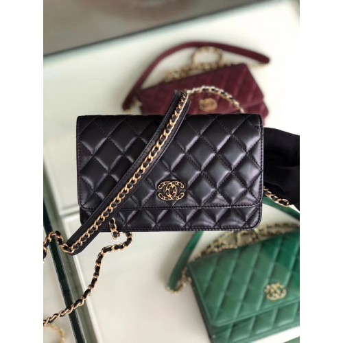 Оригинален кожен портфейл Chanel AP0724 черен