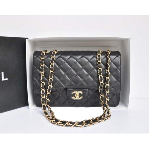 Оригинална кожена чанта Chanel A28600 Черно-златиста