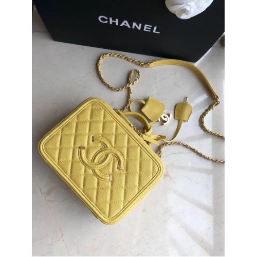 Козметична чанта Chanel Original Leather Medium 93443 жълта