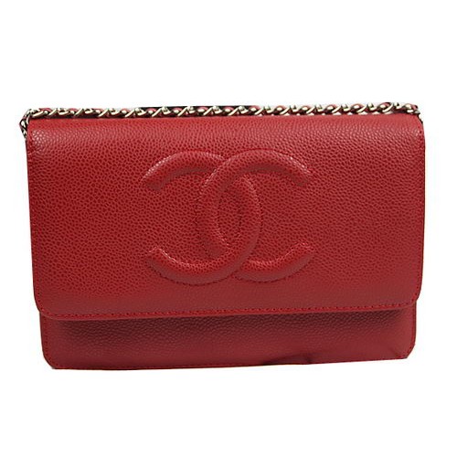 Оригинални кожени мини чанти Chanel A48654 червени