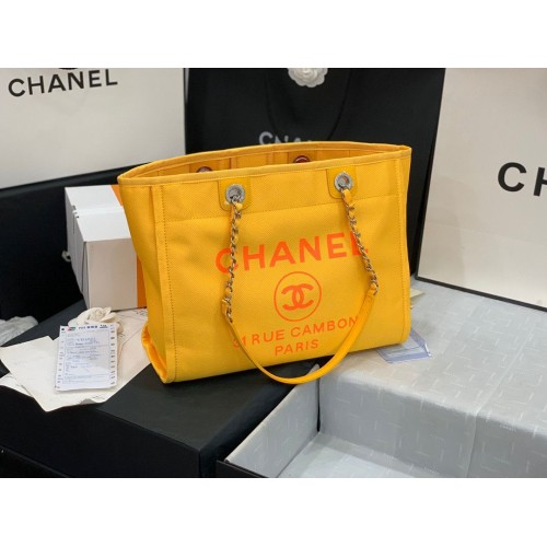 Пазарска чанта Chanel Original Medium 67001 Жълта