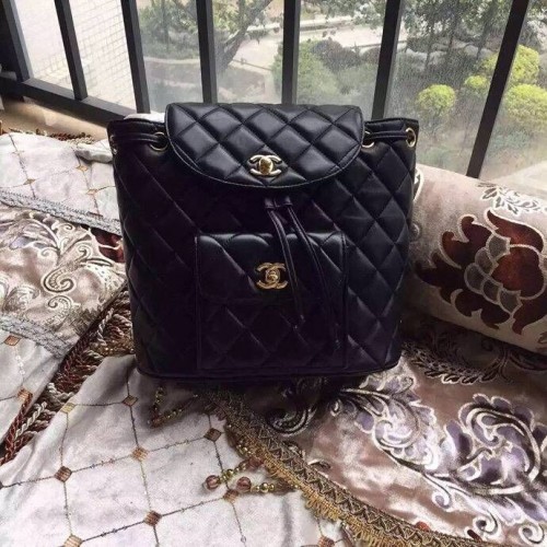 Оригинална раница от овча кожа Chanel 56987 черна