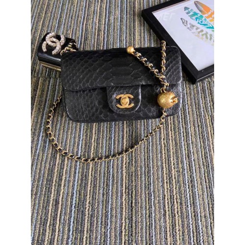 Chanel Original Small Small Snap Skin Shoulder AS1116 черна