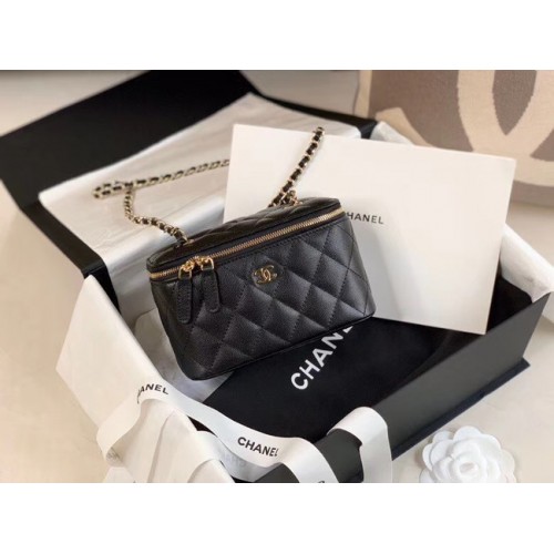 Chanel Original Small класическа дамска чанта с верижка AP1447 черна