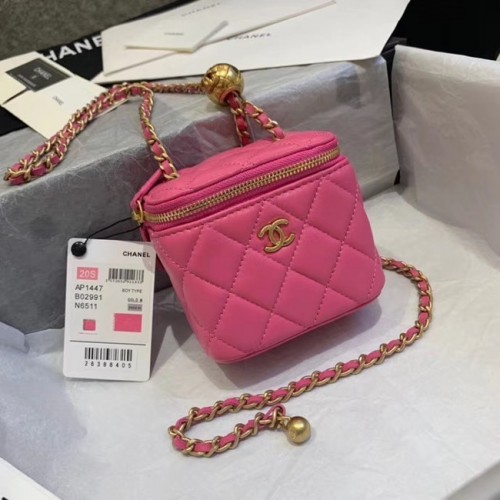 Chanel Original Small класическа чанта в кутия с верижка AP1447 розово