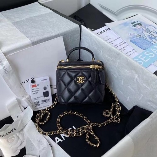 Chanel Original Small класическа дамска чанта с верижка AP2198 черна