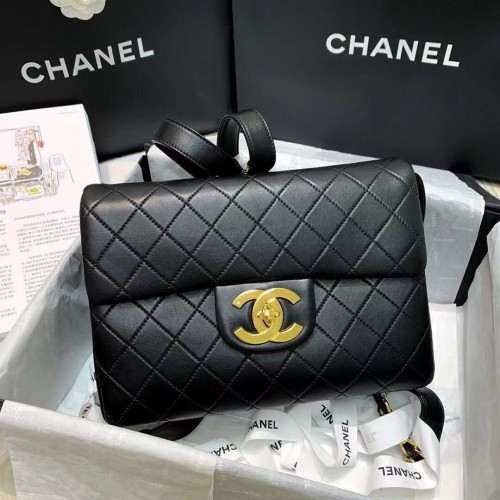 Оригинална кожена чанта Chanel AS2655 черна