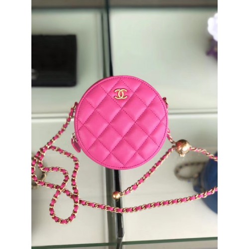 Chanel Original мини чанта от овча кожа AS1449 розова