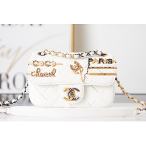МАЛКА ЧАНТА С КЛАПАН Chanel AS2979 бяла