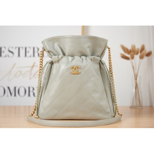 Чанта за през рамо Chanel SMALL от агнешка кожа AS2986 сива