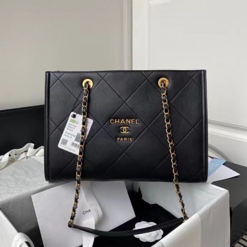 Пазарска чанта Chanel Оригинална кожена AS2752 черна