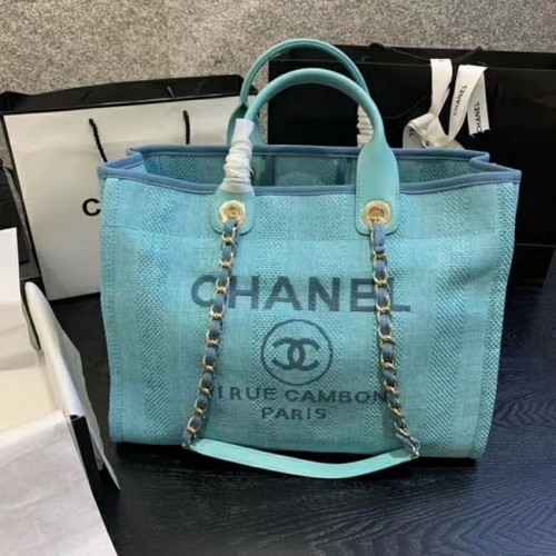 Пазарска чанта Chanel A66941 небесно синьо