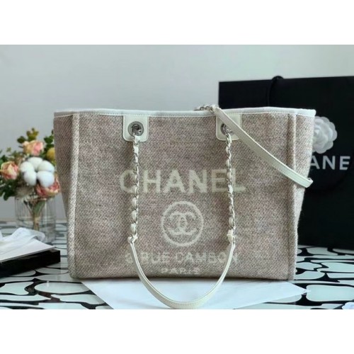Пазарска чанта Chanel MM A67001 кремава