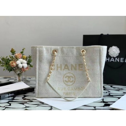 Пазарска чанта Chanel MM A67001 Бяла