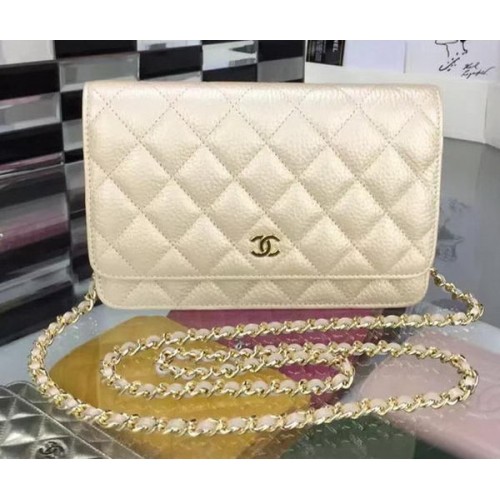 Chanel WOC мини чанта с капак от еленова кожа A5375 Кайсия