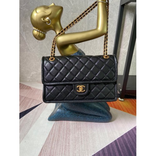 Чанта Chanel с капак от телешка кожа AS2358 черна