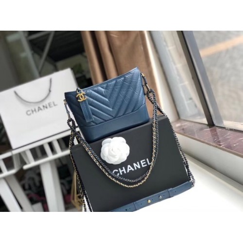 Малка чанта Chanel Gabrielle Hobo A91810 синя