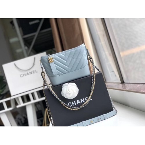 Малка чанта Chanel Gabrielle Hobo A91810 светло синя