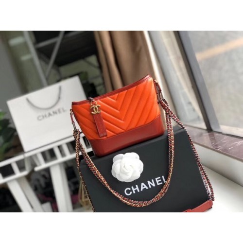 Малка чанта Chanel Gabrielle Hobo A91810 оранжева