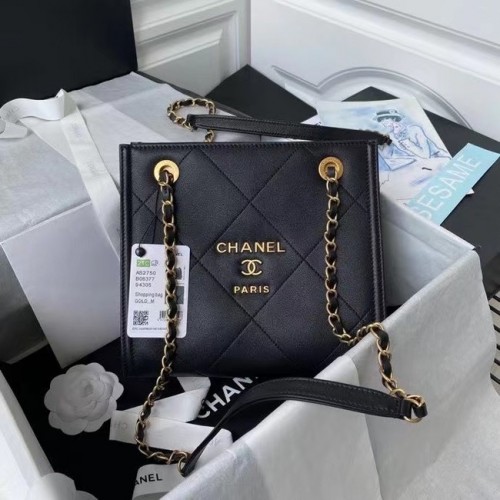 Кожена чанта за през рамо Chanel AS2750 черна