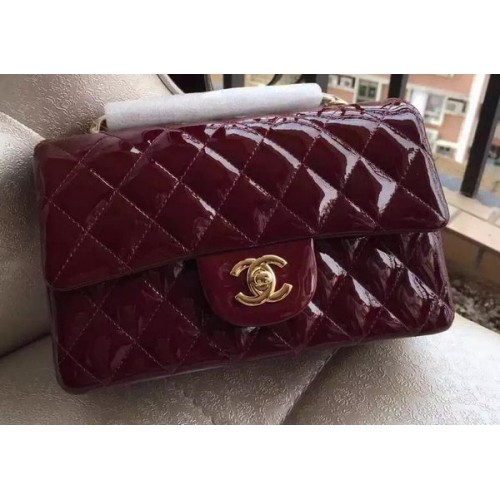 Мини чанта Chanel Classic Flap Original Patent A1116 Бордо