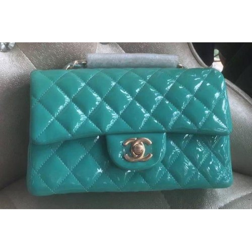 Мини чанта Chanel Classic Flap Original Patent A1116 Green