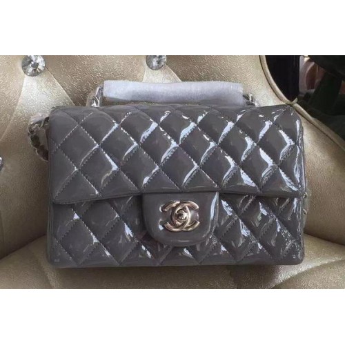 Мини чанта Chanel Classic Flap Original Patent A1116 сива