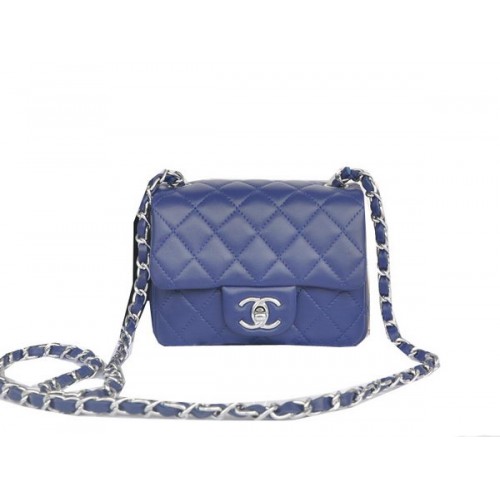 Мини чанта Chanel Classic Flap от Royal Original Sheekskin CHA1115, сребриста