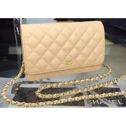 Мини чанта с капак на Chanel Cannage Pattern A8373 Кайсия