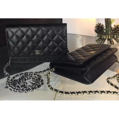 Мини чанта с капак на Chanel Cannage Pattern A8373 Черна