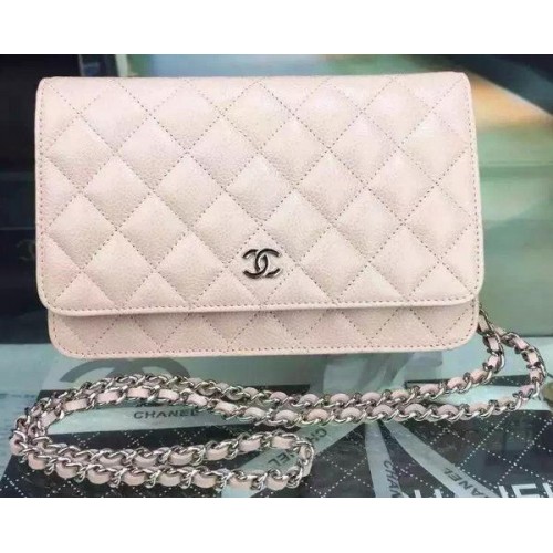 Мини чанта с капак на Chanel Pink Cannage Pattern A8373 Silver