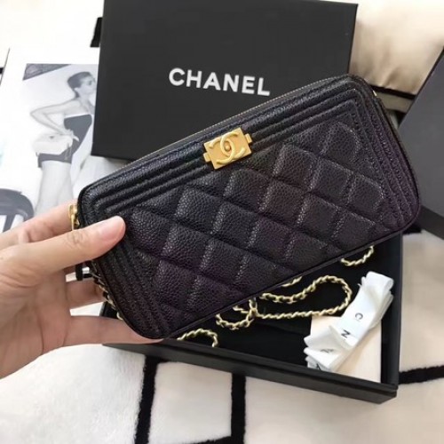 Мини чанта за през рамо Chanel Cannage Pattern A94452 Черна