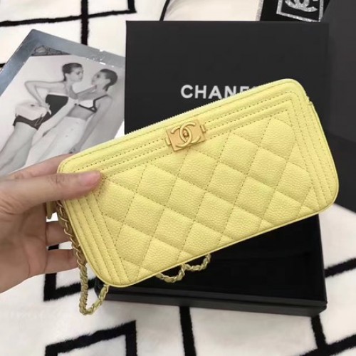 Мини чанта за рамо Chanel Cannage Pattern A94452 Lemon