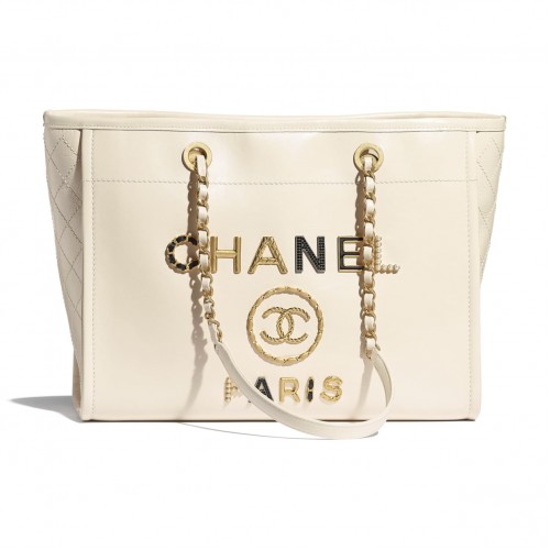 Пазарска чанта Chanel A67001 екрю