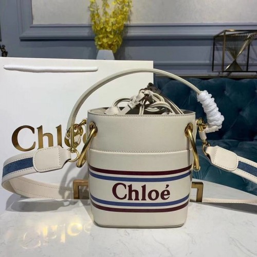 Мини чанта Chloe Roy от гладка кожа 3S508 бяла
