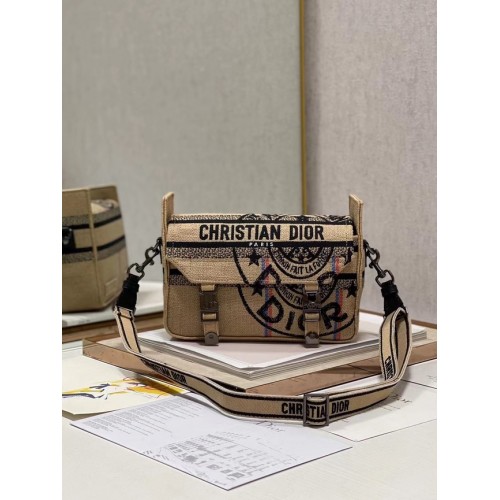 Чанта DIOR BOBBY BAG с бродерия C0803 жълта